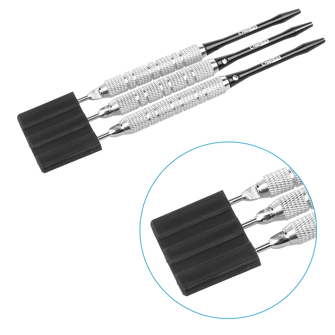 Cyeelife 10pcs dart insert plate stab-resistant dart tool accessories black steel needle insert plastic plate
