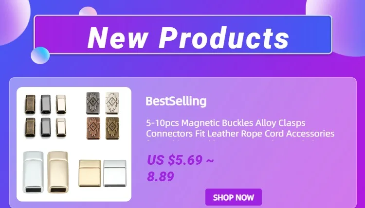 5-10pcs Magnetic Buckles Alloy Clasps Connectors Fit Leather Rope Cord Accessories for Making Necklace DIY Bracelets End Clasp