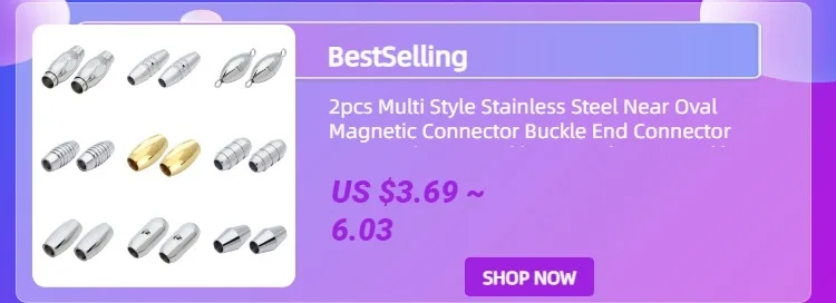 5-10pcs Magnetic Buckles Alloy Clasps Connectors Fit Leather Rope Cord Accessories for Making Necklace DIY Bracelets End Clasp