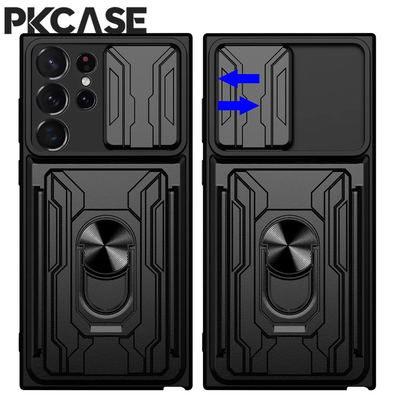 PKCASE Card Slot Back Case For Samsung S26 S25 S24 S23 FE Ultra Plus Note 20 Ultra Cover