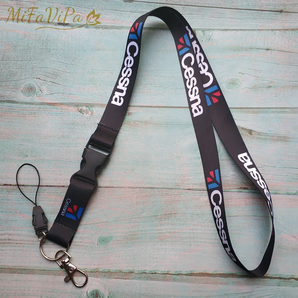 3 PCS/LOT Black Cessna Lanyards Neck Strap for Phone Chaveiro Key Chain llavero Lanyard for ID Card Holder Fashion Trinket Gift