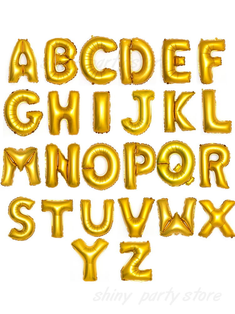 16/32inch Gold Foil Letter Alphabet Balloon Happy Birthday Party Balloons Wedding Decoration Kids Toys Baby Shower Air Balloon