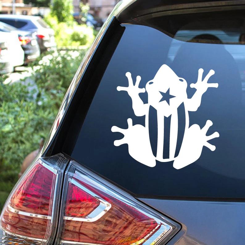 Puerto Rico Flag Vinyl Art Sticker Car Fuel Tank Cap Window Decor, Taino Garita Coqui Laotop Decals for Apple MacBook Air/ Pro