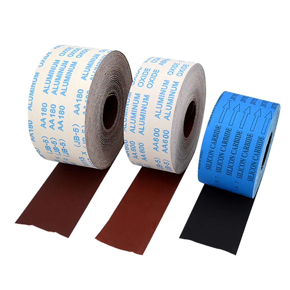 1/2/5M 4'' 100mm Width Sandpaper Roll Emery Cloth Sand Paper Sanding Abrasive Sheets 80 120 150 180 240 400 600 800 1000 Grit
