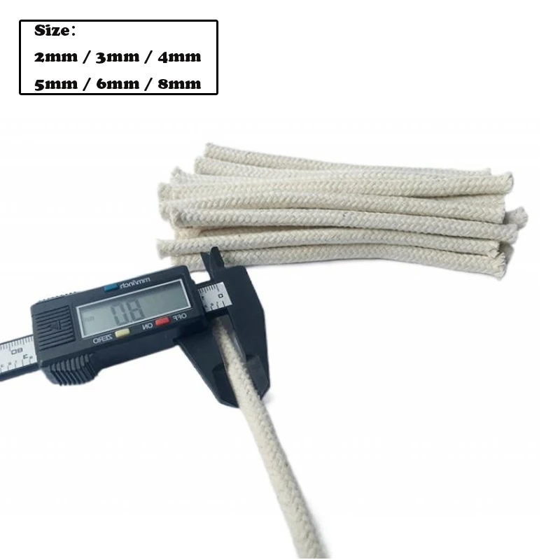 5M Round Cotton Wick for Alcohol Lamp, Torch, Oil Burner, Wine Bottle DIY – Candle & Lamp Fuel Accessory