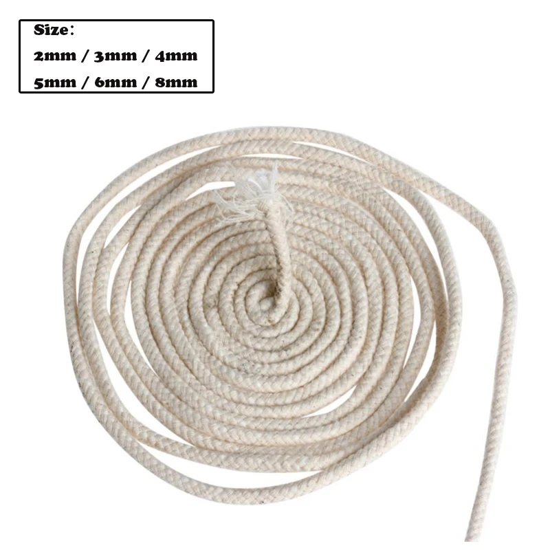 5M Round Cotton Wick for Alcohol Lamp, Torch, Oil Burner, Wine Bottle DIY – Candle & Lamp Fuel Accessory