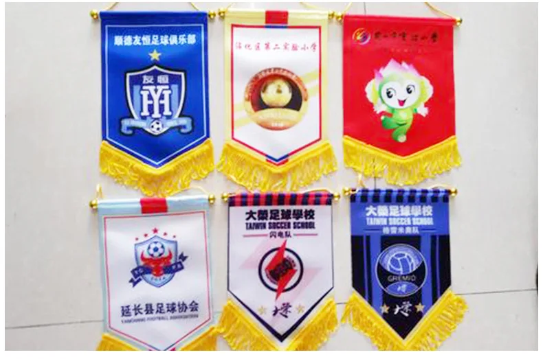 Xvggdg Custom Flag Banner Custom Logo Square Football Team Customized Flag Pennant Hanging Honor