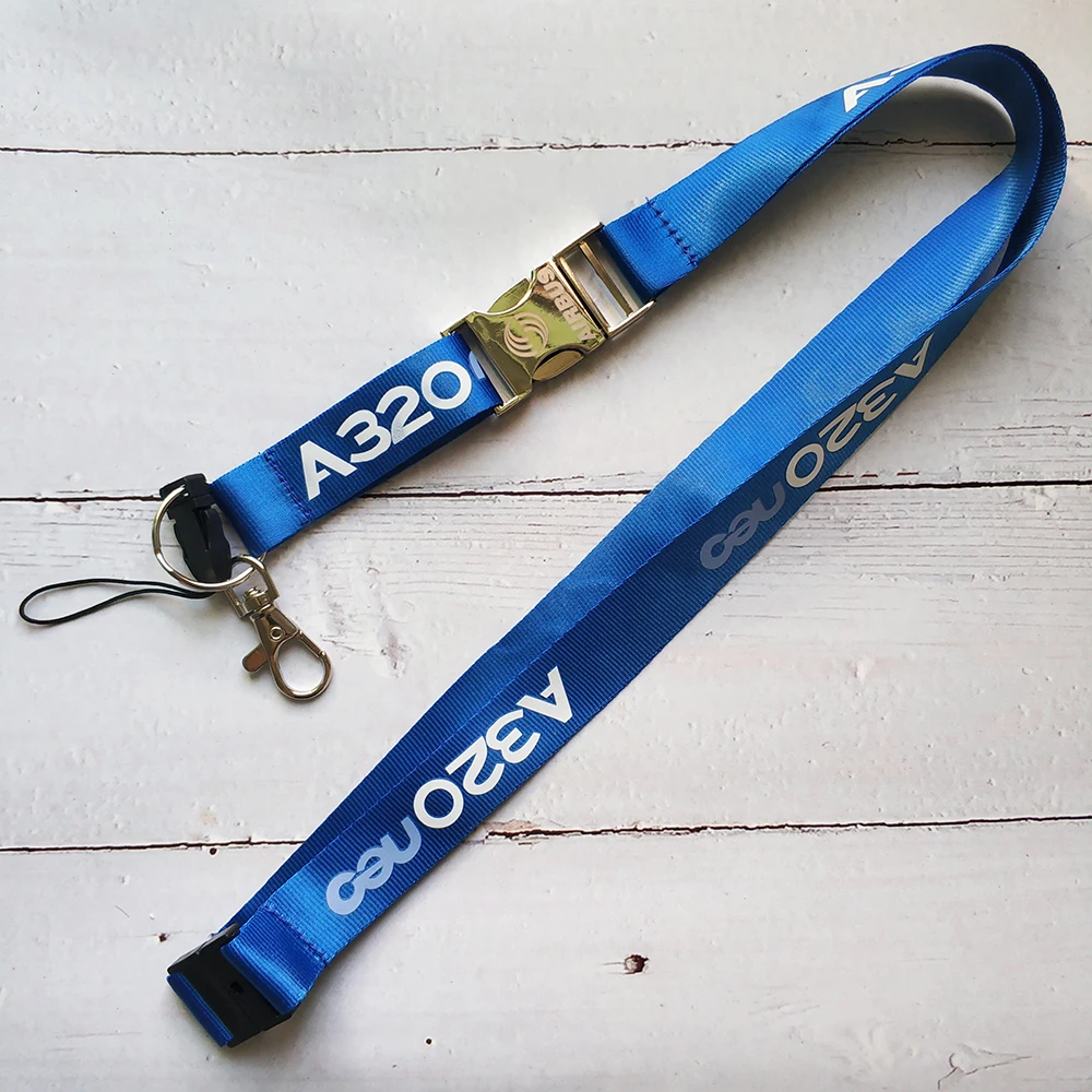 XinZeWay 1PC Blue A320 Neo Lanyards Neck Strap for Phone Strap Lanyard for Keys ID Card Gym Phone Straps USB Badge Holder Airbus