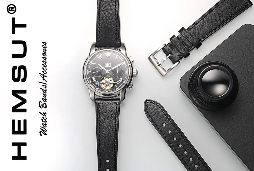 HEMSUT Italy Genuine Cow Leather Watch Band For Man Vintage Soft Wrap Handmade Leather Watch Straps Quick Release 22mm18mm20mm