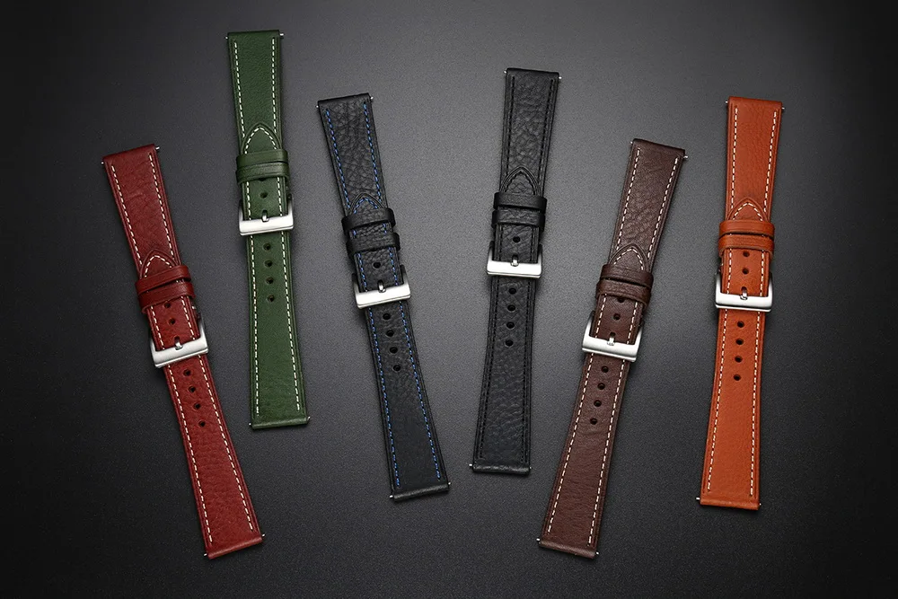 HEMSUT Italy Genuine Cow Leather Watch Band For Man Vintage Soft Wrap Handmade Leather Watch Straps Quick Release 22mm18mm20mm