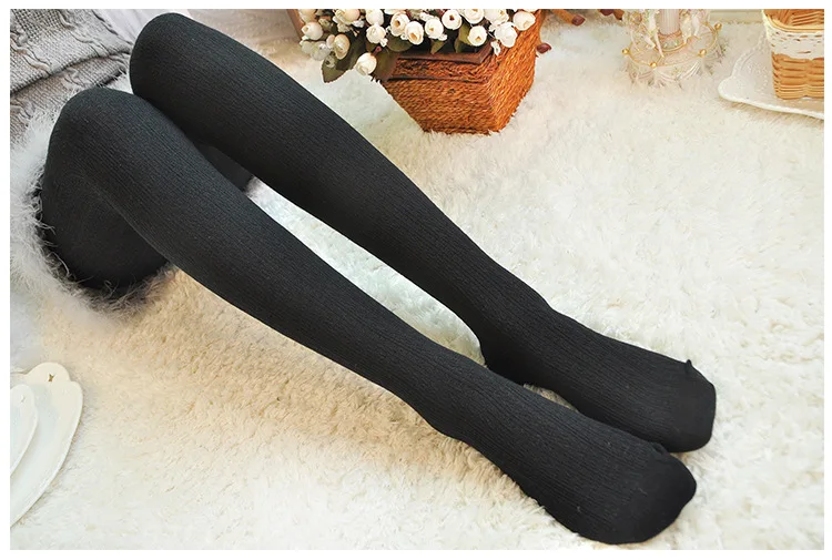 Thicken Warm Twist Striped Woman tights Autumn Winter Pantyhose Cotton knitted stockings Multi colors Collant Femme Strumpfhose