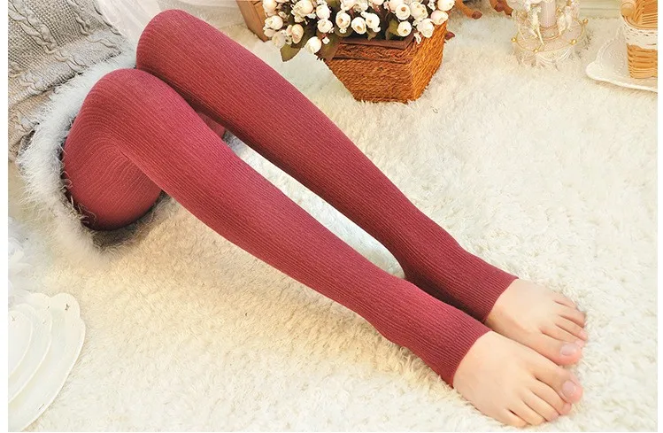 Thicken Warm Twist Striped Woman tights Autumn Winter Pantyhose Cotton knitted stockings Multi colors Collant Femme Strumpfhose