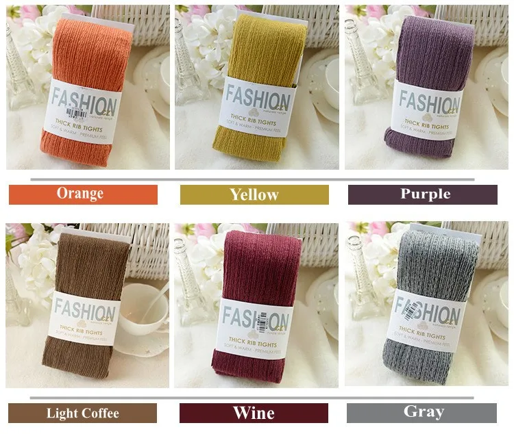 Thicken Warm Twist Striped Woman tights Autumn Winter Pantyhose Cotton knitted stockings Multi colors Collant Femme Strumpfhose