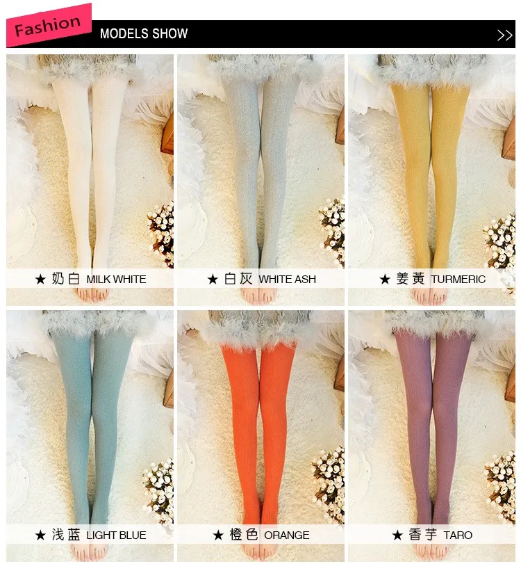 Thicken Warm Twist Striped Woman tights Autumn Winter Pantyhose Cotton knitted stockings Multi colors Collant Femme Strumpfhose