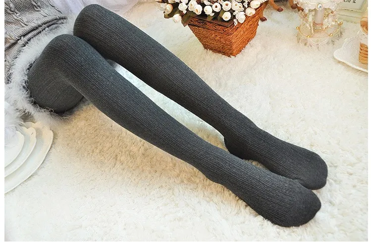 Thicken Warm Twist Striped Woman tights Autumn Winter Pantyhose Cotton knitted stockings Multi colors Collant Femme Strumpfhose
