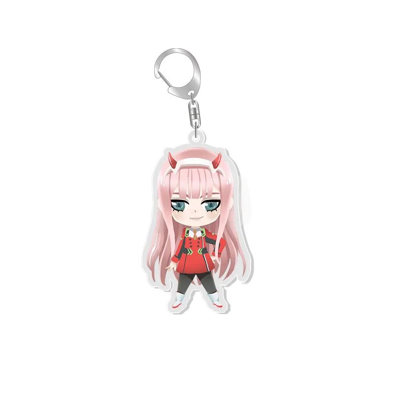 Japan Anime DARLING In The FRANXX Keychain 02 ZERO TWO Cosplay Cute Pendant Men Women Key Chain Car Bag Jewelry Accessories Gift