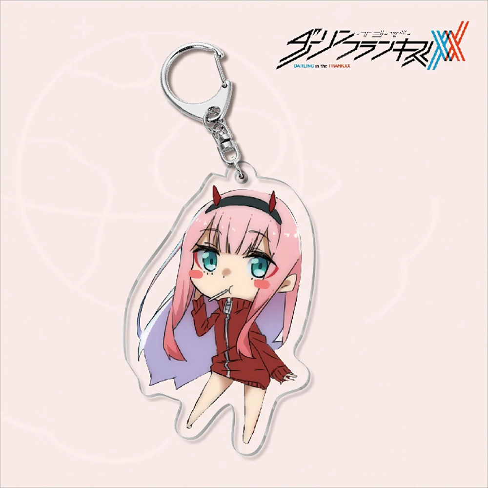 Japan Anime DARLING In The FRANXX Keychain 02 ZERO TWO Cosplay Cute Pendant Men Women Key Chain Car Bag Jewelry Accessories Gift