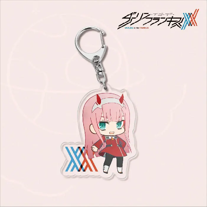 Japan Anime DARLING In The FRANXX Keychain 02 ZERO TWO Cosplay Cute Pendant Men Women Key Chain Car Bag Jewelry Accessories Gift
