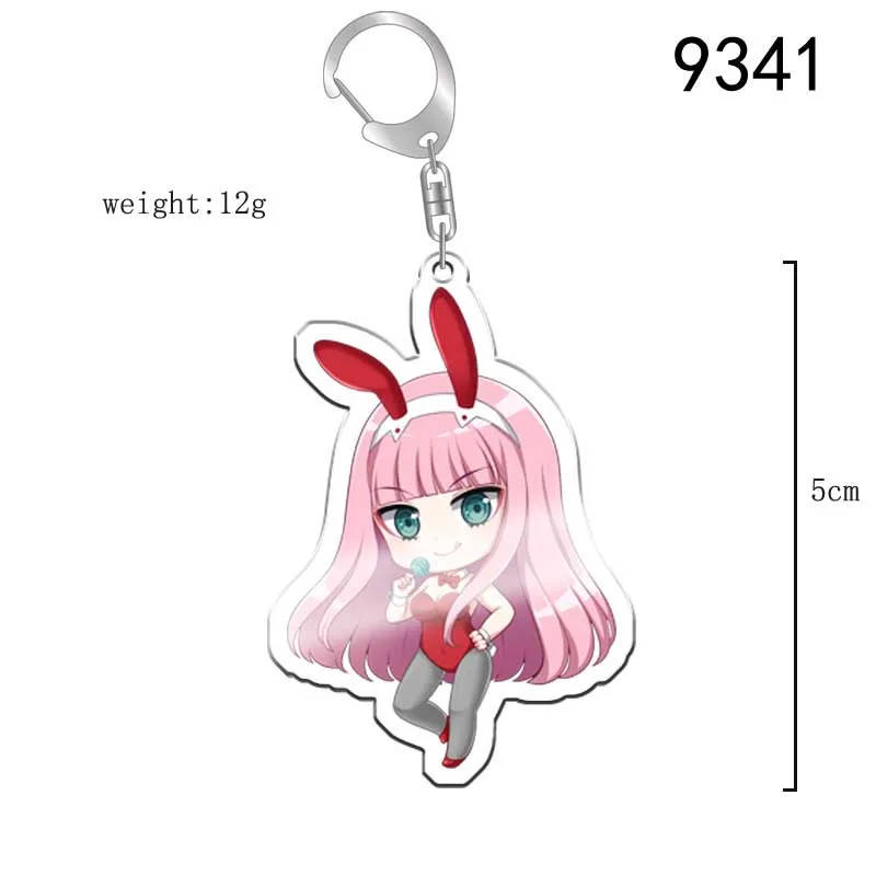 Japan Anime DARLING In The FRANXX Keychain 02 ZERO TWO Cosplay Cute Pendant Men Women Key Chain Car Bag Jewelry Accessories Gift