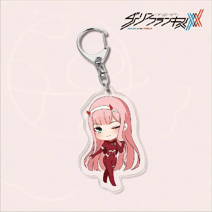 Japan Anime DARLING In The FRANXX Keychain 02 ZERO TWO Cosplay Cute Pendant Men Women Key Chain Car Bag Jewelry Accessories Gift