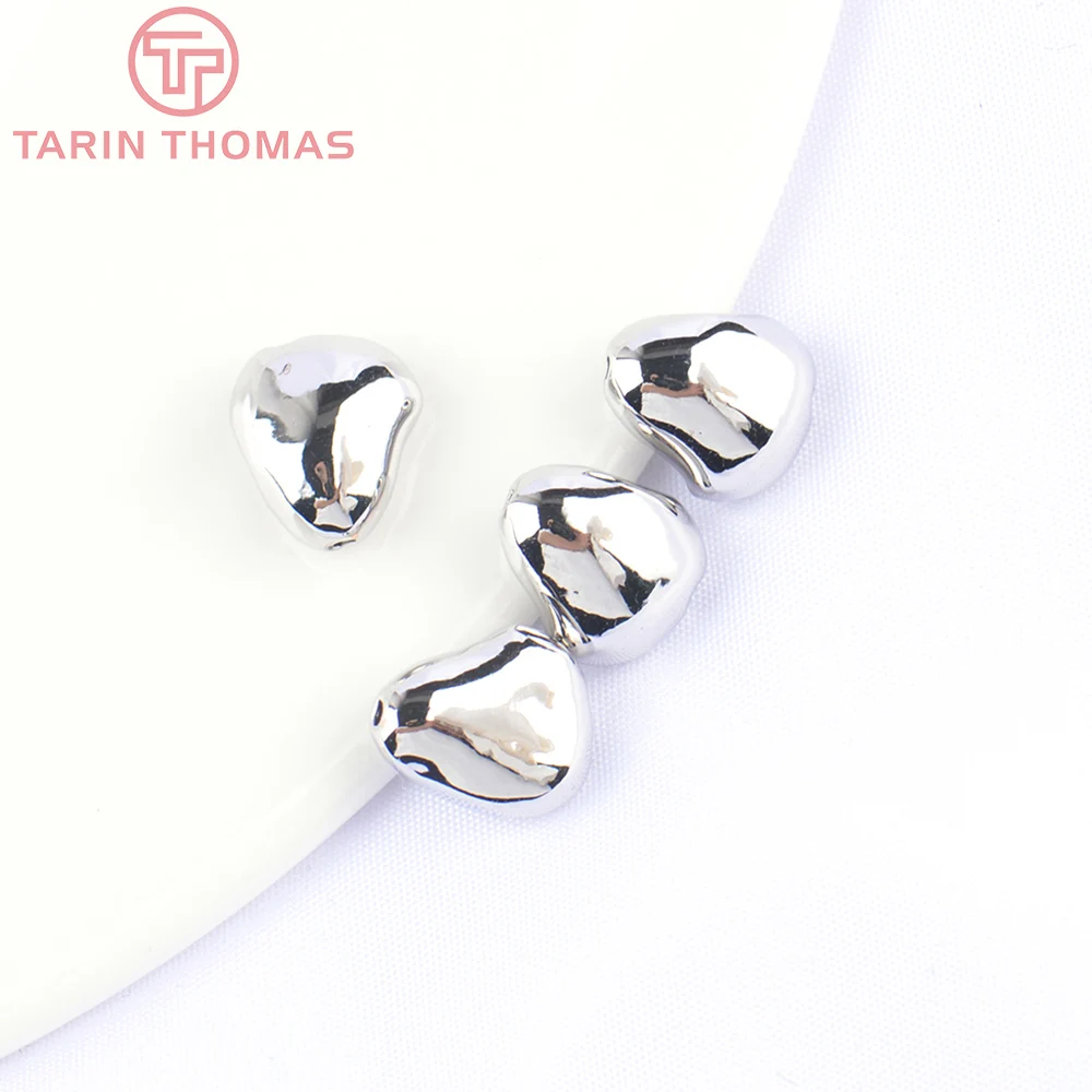 (2930)6PCS 7.8x8MM Hole 1.5MM 24K Gold Color Brass Irregular Spacer Beads Bracelet Beads High Quality Jewelry Making Accessorie