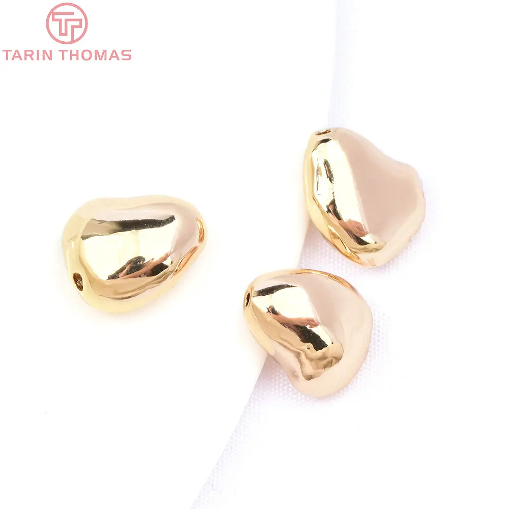 (2930)6PCS 7.8x8MM Hole 1.5MM 24K Gold Color Brass Irregular Spacer Beads Bracelet Beads High Quality Jewelry Making Accessorie