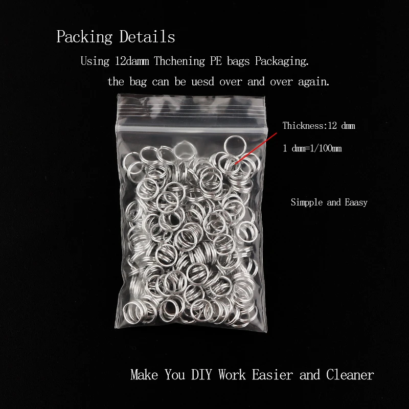 100-200pcs/Lot 4 5 6 8 10 12mm Open Jump Rings Double Loops Split Rings Connectors For Jewelry Making Accessories DIY Necklace