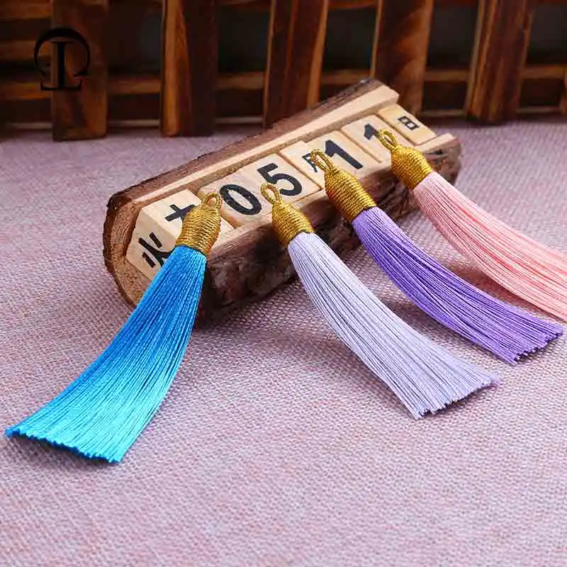 5Pcs/lot 8cm GoldenCap Tassel Silk Fringe Mini Tassel Bangs Flower Tassel For DIY Jewelry Earrings Accessories Home Decoration