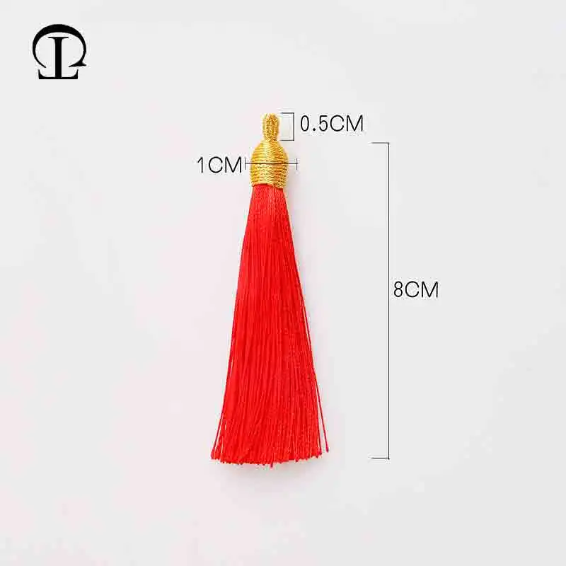 5Pcs/lot 8cm GoldenCap Tassel Silk Fringe Mini Tassel Bangs Flower Tassel For DIY Jewelry Earrings Accessories Home Decoration