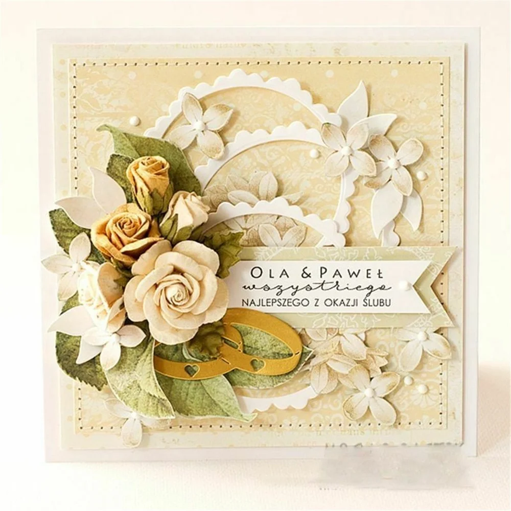 Wedding Rings Metal Cutting Dies Scrapbooking Stamps Craft Embossing Die Cut Making Stencil Template