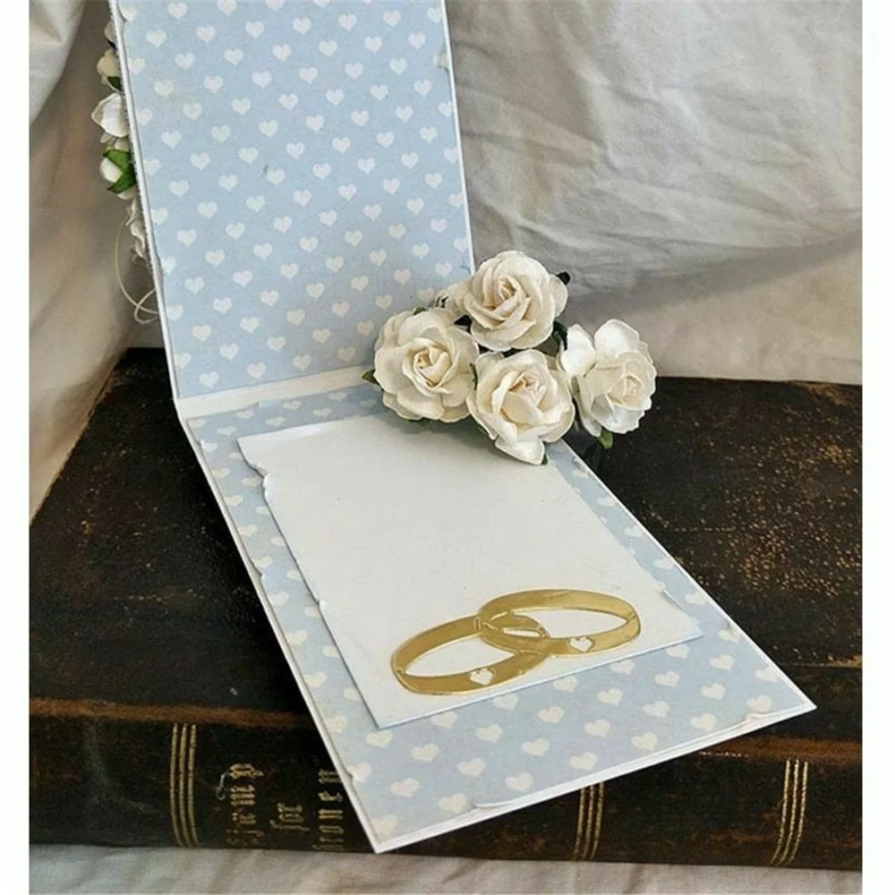 Wedding Rings Metal Cutting Dies Scrapbooking Stamps Craft Embossing Die Cut Making Stencil Template