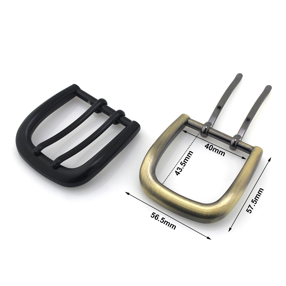 1piece 40mm Metal Belt Buckles Double Pin Buckle Brushed Matte End Bar High Quality Fit for 37mm-39mm Leather Belt Craft Parts