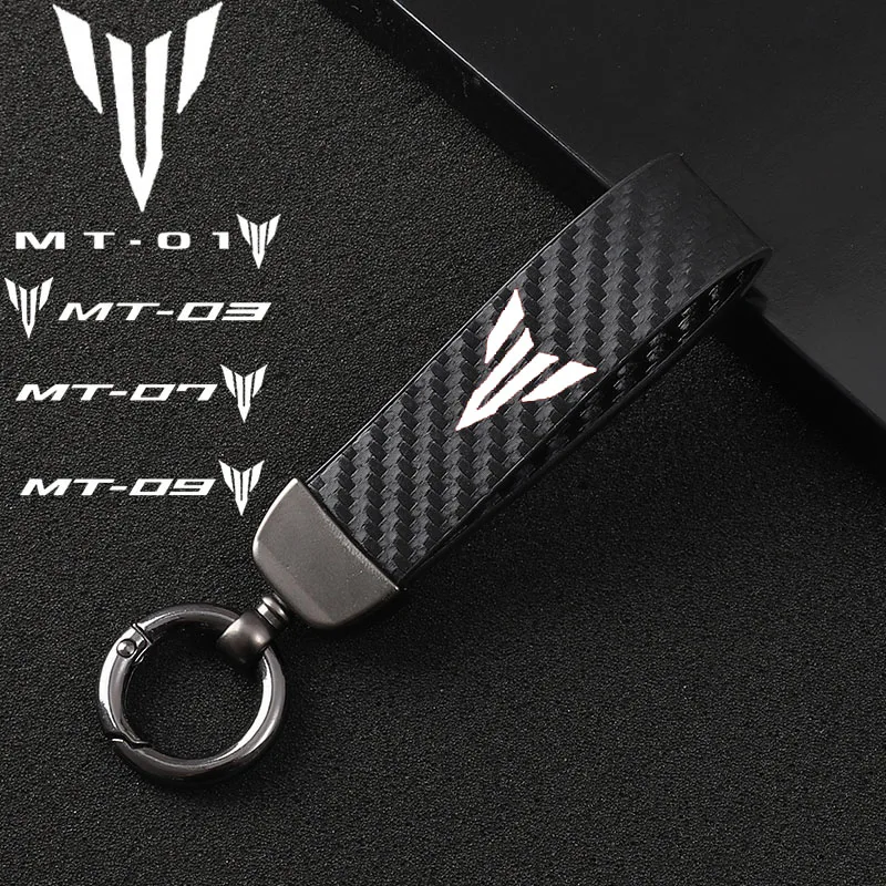 Leather Motorcycle keychain Horseshoe Buckle Jewelry for Yamaha MT01 MT09 MT07 MT10 MT03 MT 01 09 07 03 10 MT-01 MT-10 MT-03