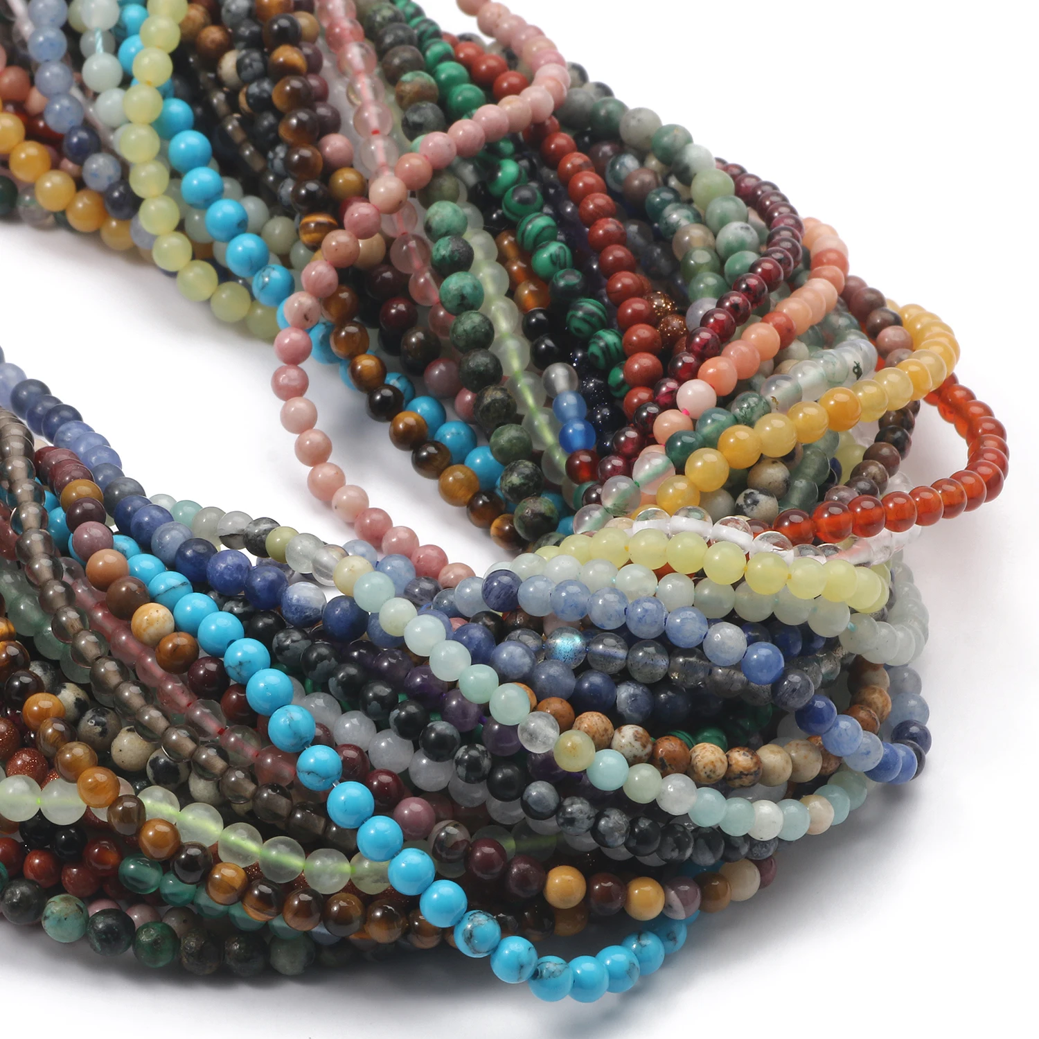 2 3 4mm Natural Stone Tiny Beads Lapis Lazuli Howlite Tiger Eye Malachite Aventurine Stone Beads For Waist Beads Chain Making