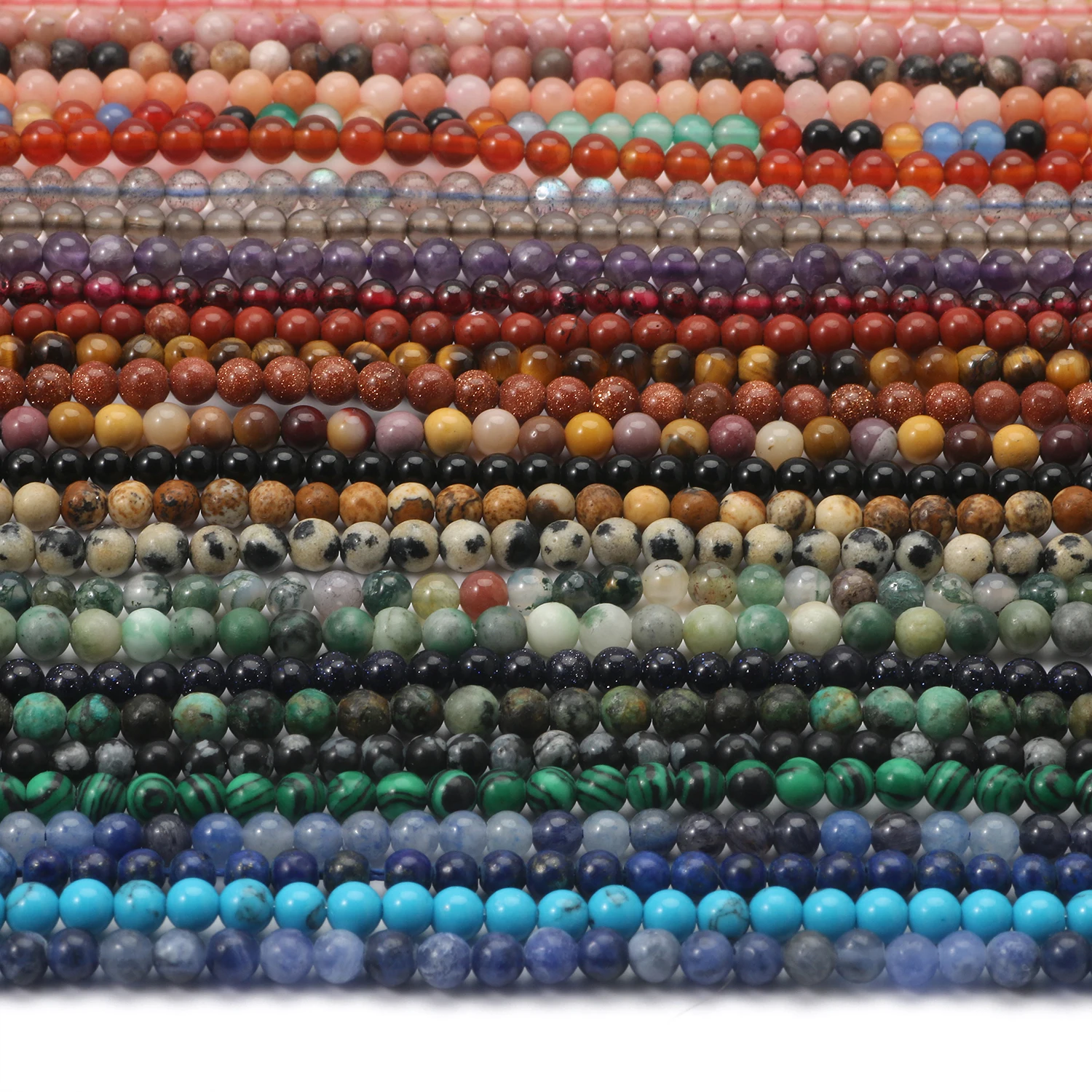 2 3 4mm Natural Stone Tiny Beads Lapis Lazuli Howlite Tiger Eye Malachite Aventurine Stone Beads For Waist Beads Chain Making