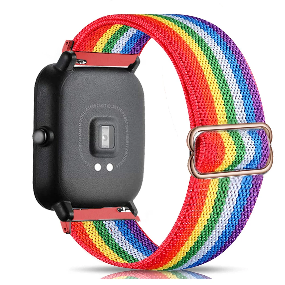 20mm/22mm Band For Amazfit GTS 4/2/2e/3/GTS 2 Mini/GTR 4/3/Pro/47mm/stratos/helio Elastic Watch Bracelet Amazfit bip 6 5 strap