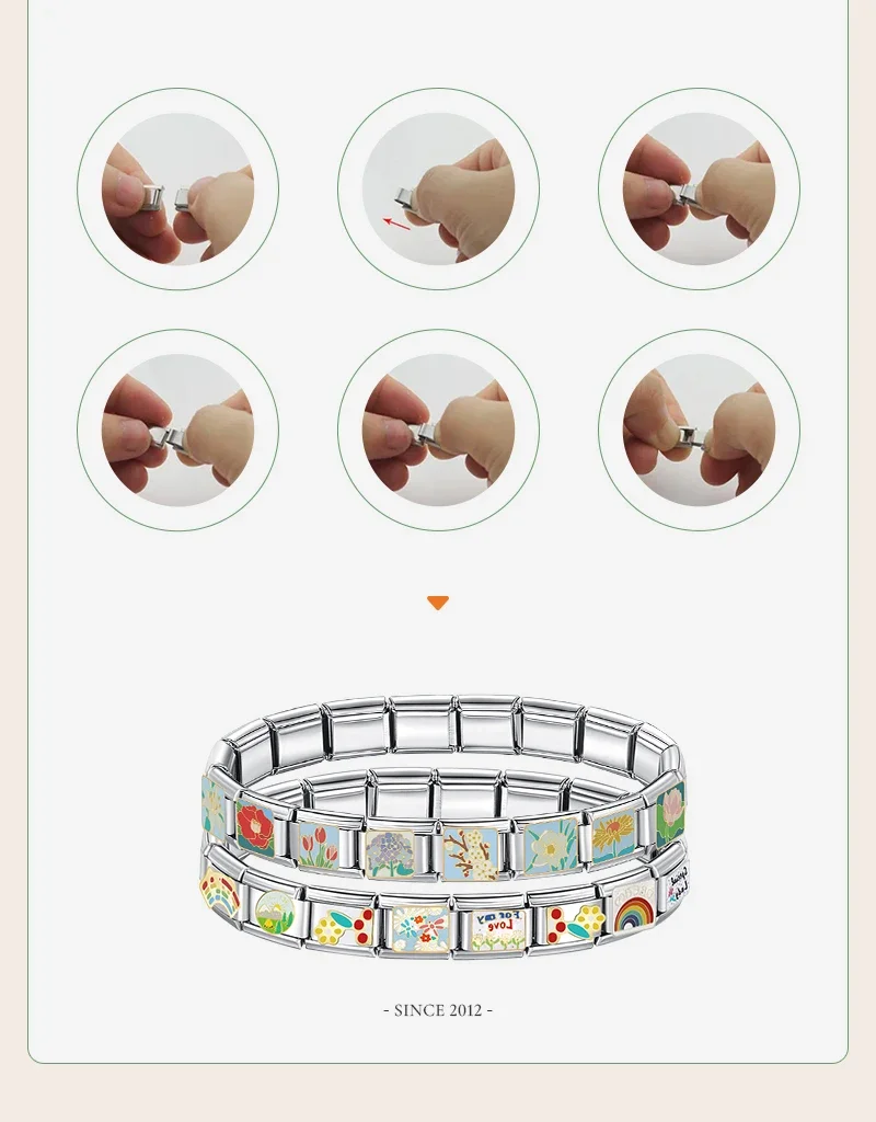 Hapiship New Original Daisy Colour Best Friends friendship Italian Charms Fit 9mm Bracelet Stainless Steel Jewelry Making DJ512