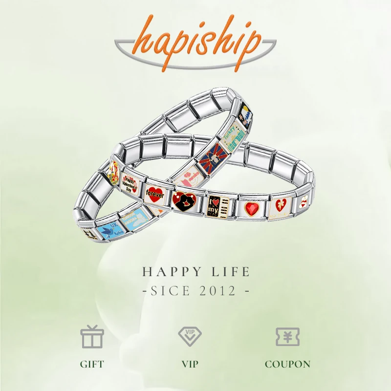 Hapiship New Original Daisy Colour Best Friends friendship Italian Charms Fit 9mm Bracelet Stainless Steel Jewelry Making DJ512