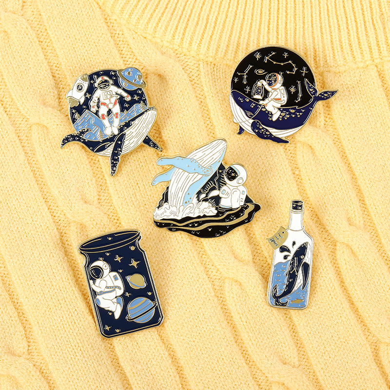 Astronaut Enamel Pins Cartoon Universe Adventure Space Brooches Backpacks Clothes Lapel Bag Pin Badge Jewelry Gift for Friends