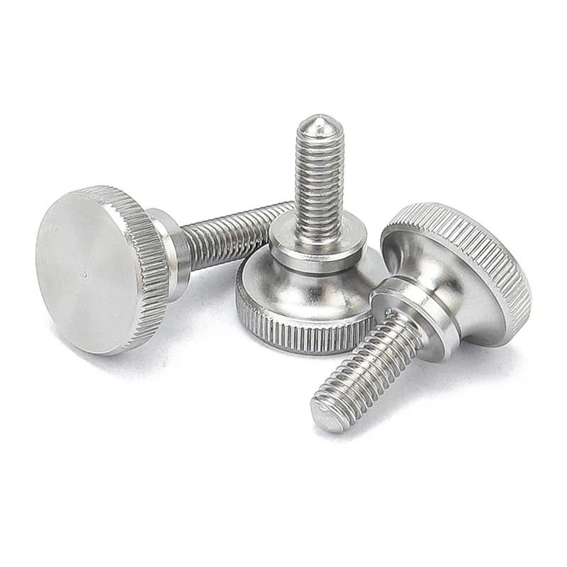 1/5x M2 M2.5 M3 M4 M5 M6 M8 M10 304 Stainless Steel A2-70 Knurled Tall Head Thumb Screw Plain Type Metric Manual Adjustment Bolt