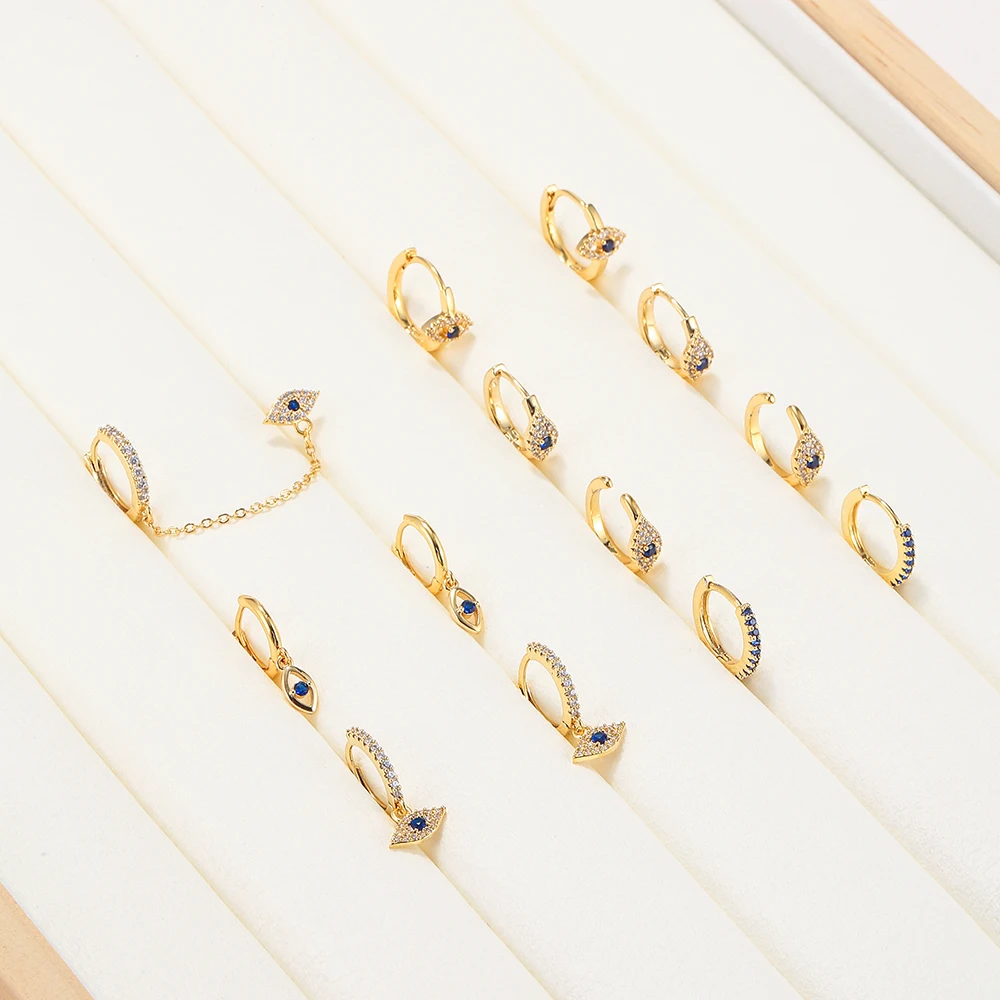 1PC Stainless Steel Ear Cartilage Piercing Hoop Earrings for Women Small Huggie Evil Eye Earings Party Punk Jewelry Accessory