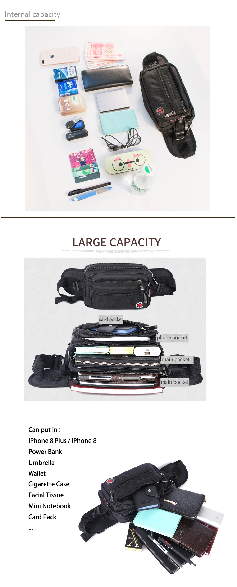 Waist Pack Casual Functional Fashion Men Waterproof Fanny Pack Women Belt Bum Bag Male Phone Wallet Pouch Bags Unisex Purse Sac