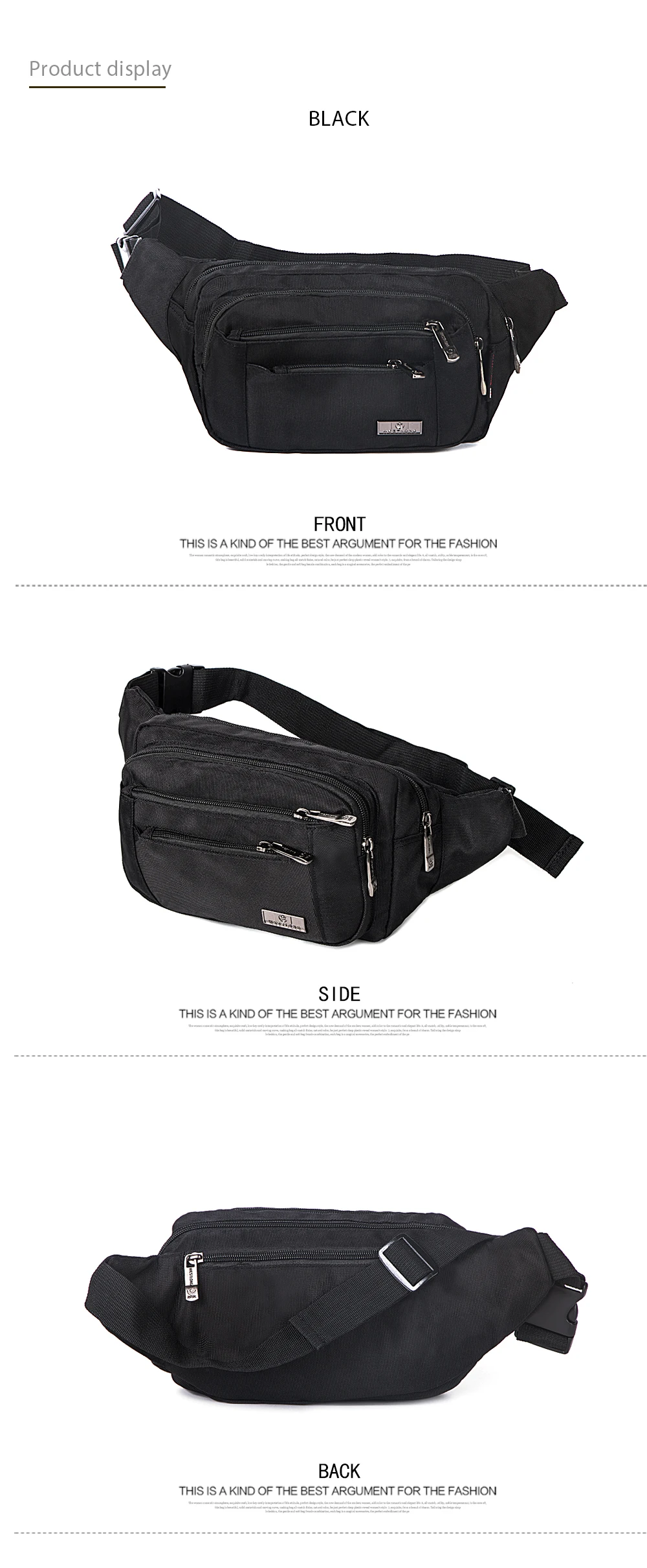 Waist Pack Casual Functional Fashion Men Waterproof Fanny Pack Women Belt Bum Bag Male Phone Wallet Pouch Bags Unisex Purse Sac