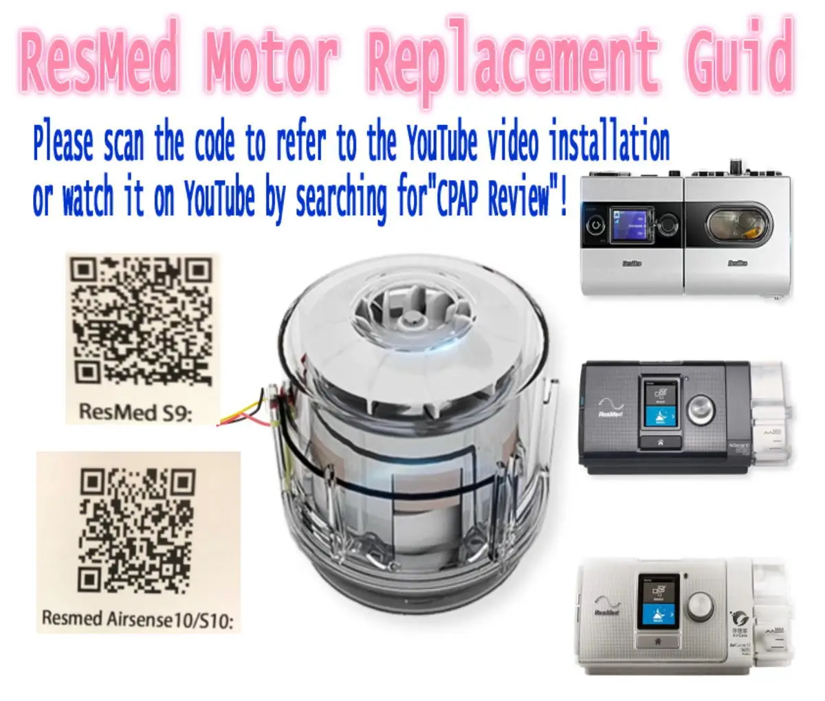 Motor Blower Motor Pump for CPAP, Airsense 10 Replacement Parts -CPAP Machine- Airsense 10 Supplies - Compatible with Airsense 1