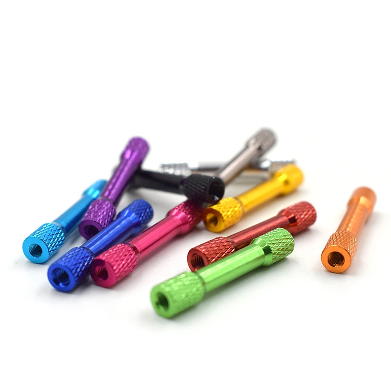 10pcs M3 Aluminum Spacer M3*15/20/25/28/30/35 Double Head Knurled Aluminum Alloy Standoff Spacer Pillar for RC Multicolor