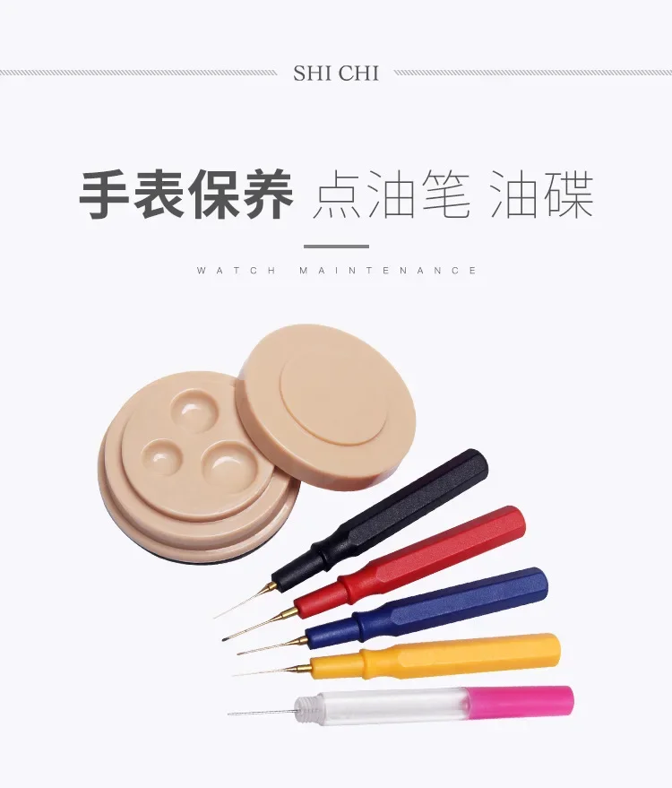Watch Oiler Set Oil Cup Oil Pens Kit Plastic Watch Oiler Applying Lubricants Tool Watchmaker Watch Repair Maintenance Tool
