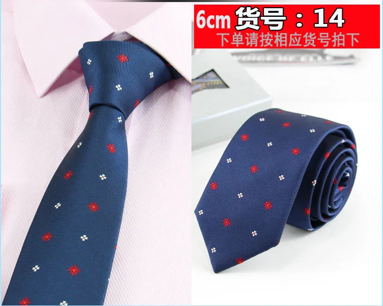 New 6cm Striped Dot Tie Business Casual Silk Luxury Mens Neck Ties Wedding Party Neck Tie Formal Slim Narrow Dress Neck Tie