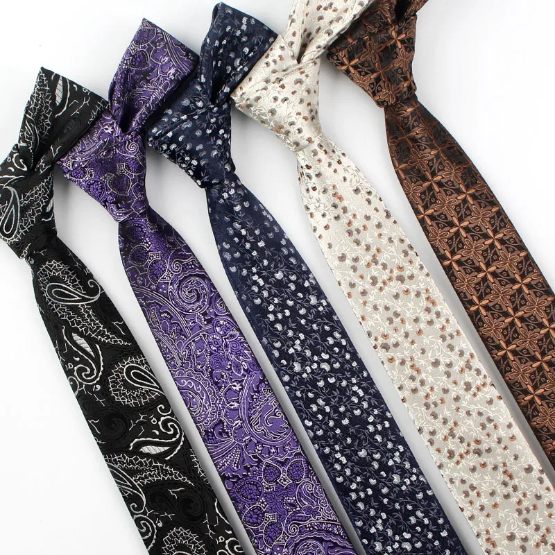 New 6cm Striped Dot Tie Business Casual Silk Luxury Mens Neck Ties Wedding Party Neck Tie Formal Slim Narrow Dress Neck Tie