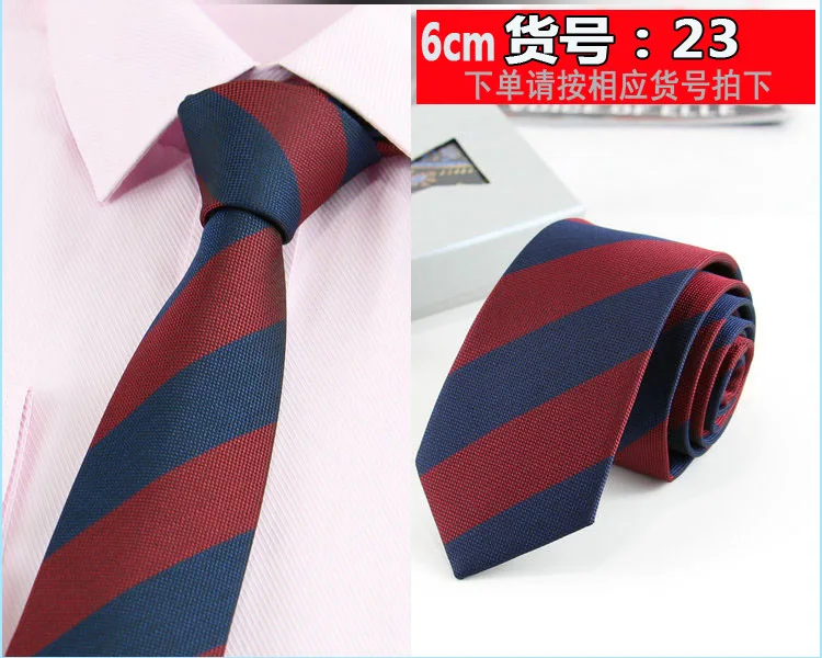 New 6cm Striped Dot Tie Business Casual Silk Luxury Mens Neck Ties Wedding Party Neck Tie Formal Slim Narrow Dress Neck Tie