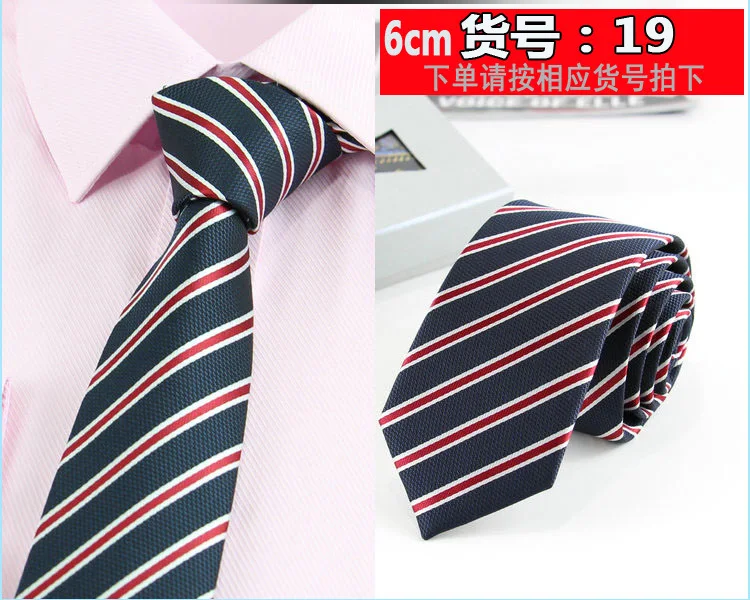 New 6cm Striped Dot Tie Business Casual Silk Luxury Mens Neck Ties Wedding Party Neck Tie Formal Slim Narrow Dress Neck Tie